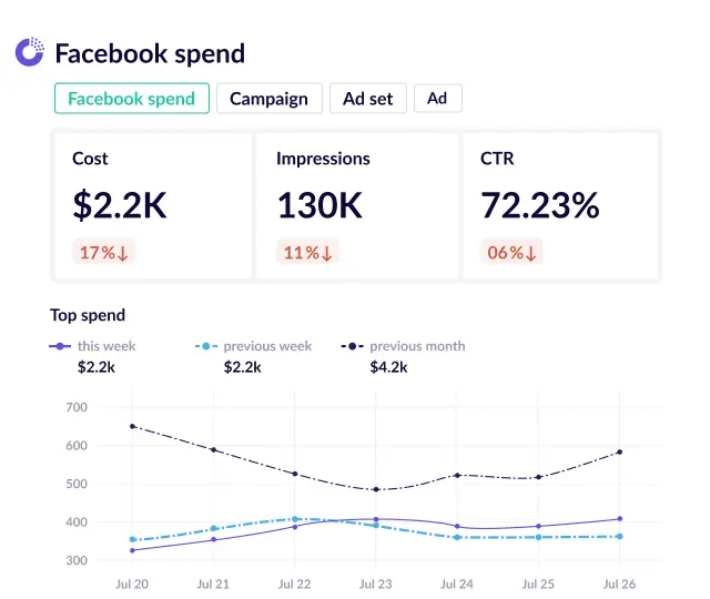 Facebook ads spend report template